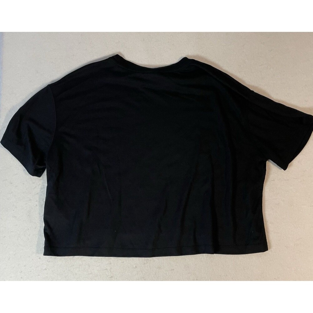 Nike Women's Black Crop Top Oversized Size XL Red Tag Short Sleeve - Picture 5 of 5